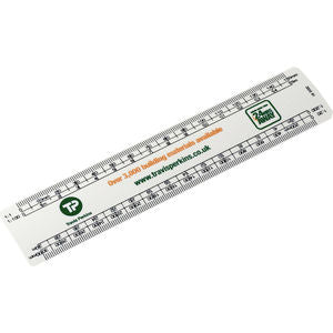 150mm Oval Scale Ruler Recycled Rulers Black and White London