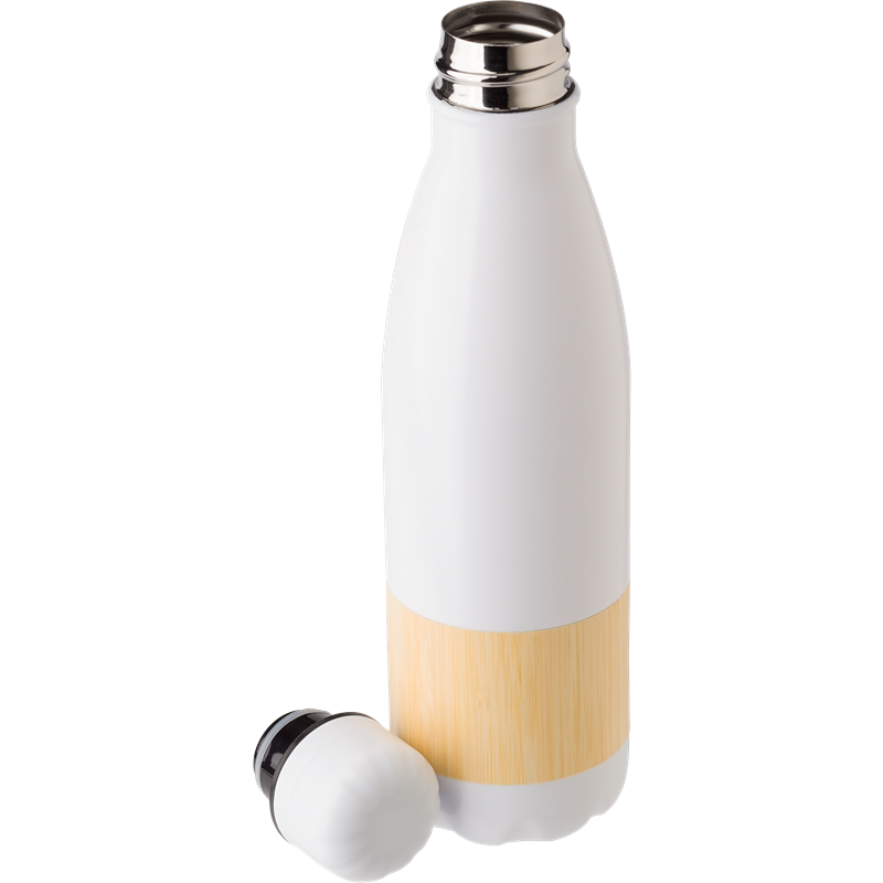 Drinking Bottle with Bamboo Band Black and White London