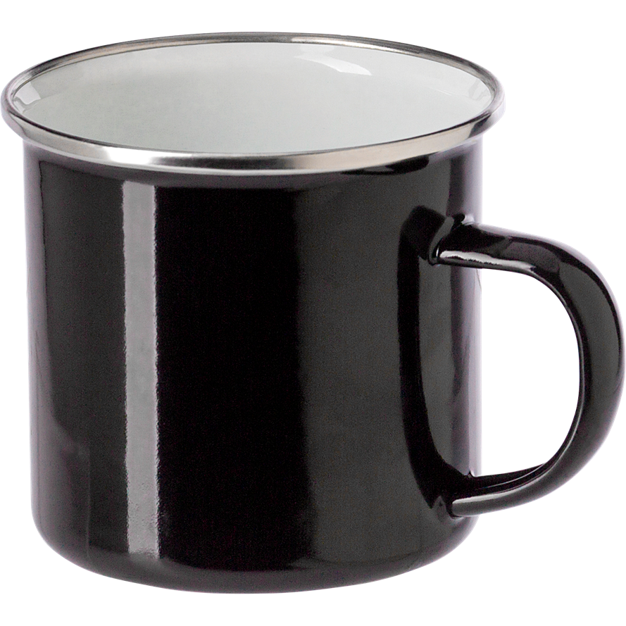 Enamel drinking mug Black and White London