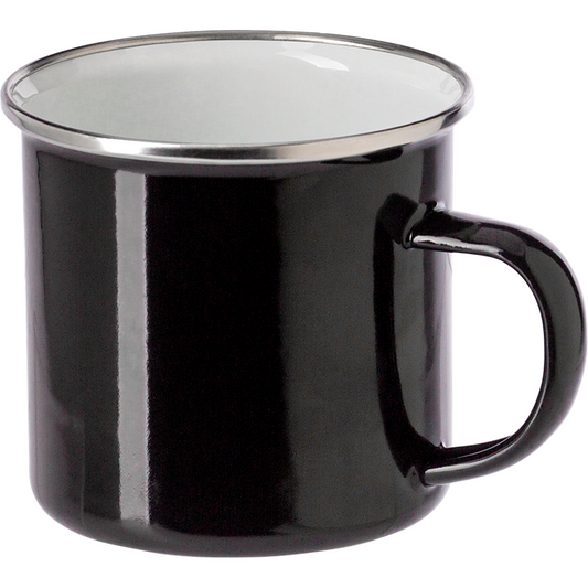 Enamel drinking mug  Black and White London