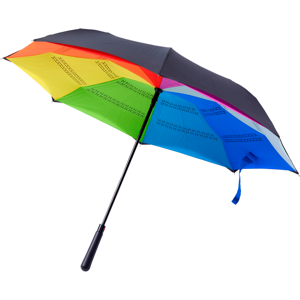 Automatic reversible Rainbow umbrella Umbrellas Black and White London