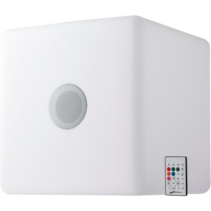 LED cube with double speaker Black and White London