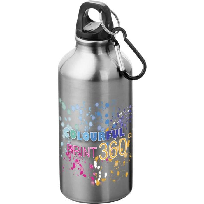 Oregon 400 ml Water Bottle with Carabiner Black and White London