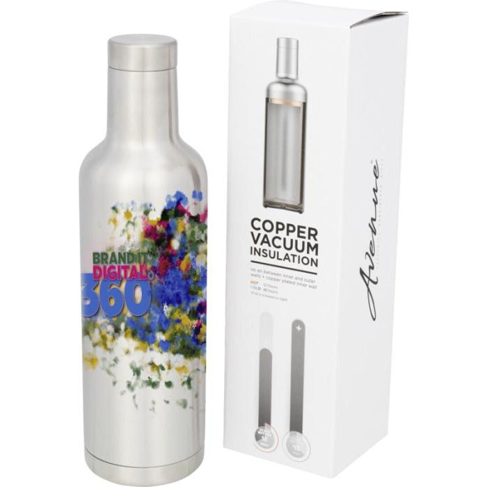 Pinto 750 ml Copper Vacuum Insulated Bottle  Black and White London