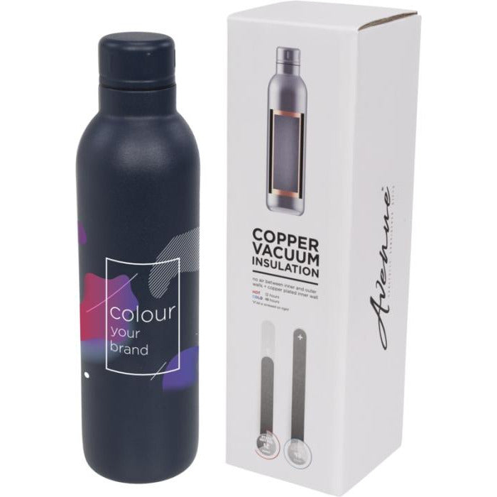 Thor 510 ml Copper Vacuum Insulated Water Bottle Sports Bottles Black and White London