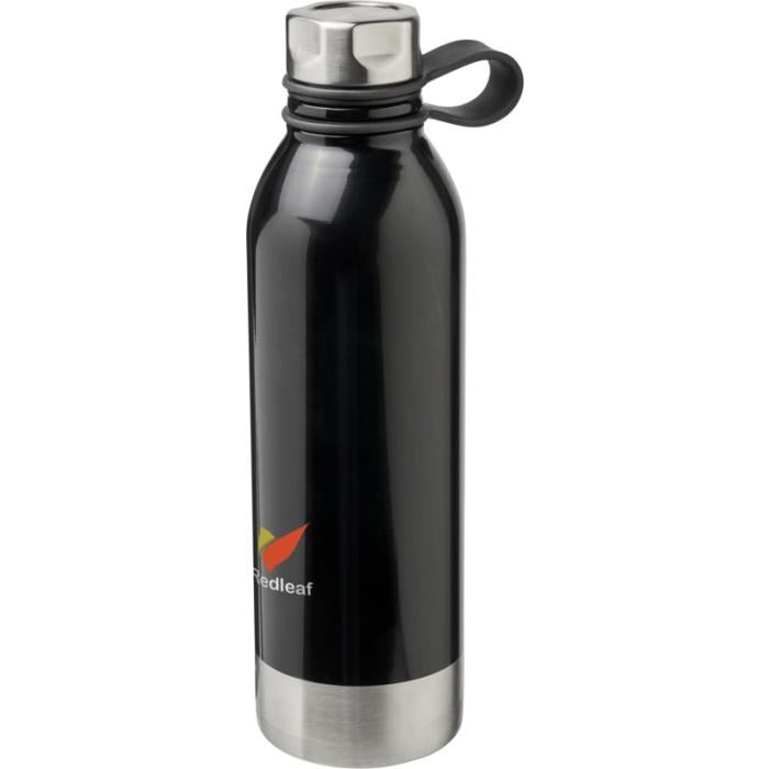 Perth 740 ml Stainless Steel Sport Bottle Black and White London
