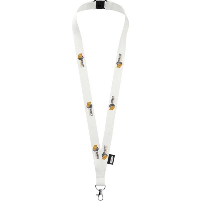 Tom Recycled PET Lanyard with Breakaway Closure Lanyards Black and White London