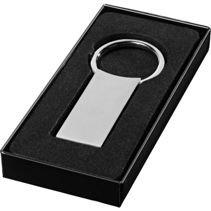 Metal Rectangular Keyring Black and White London