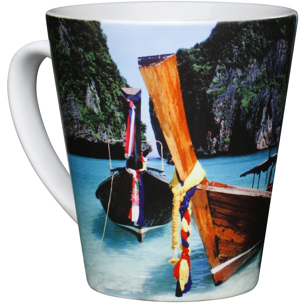 SatinSub® Latte PhotoMug Full Colour Mugs Black and White London