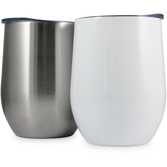 Tulip Metal Travel Tumbler  Black and White London