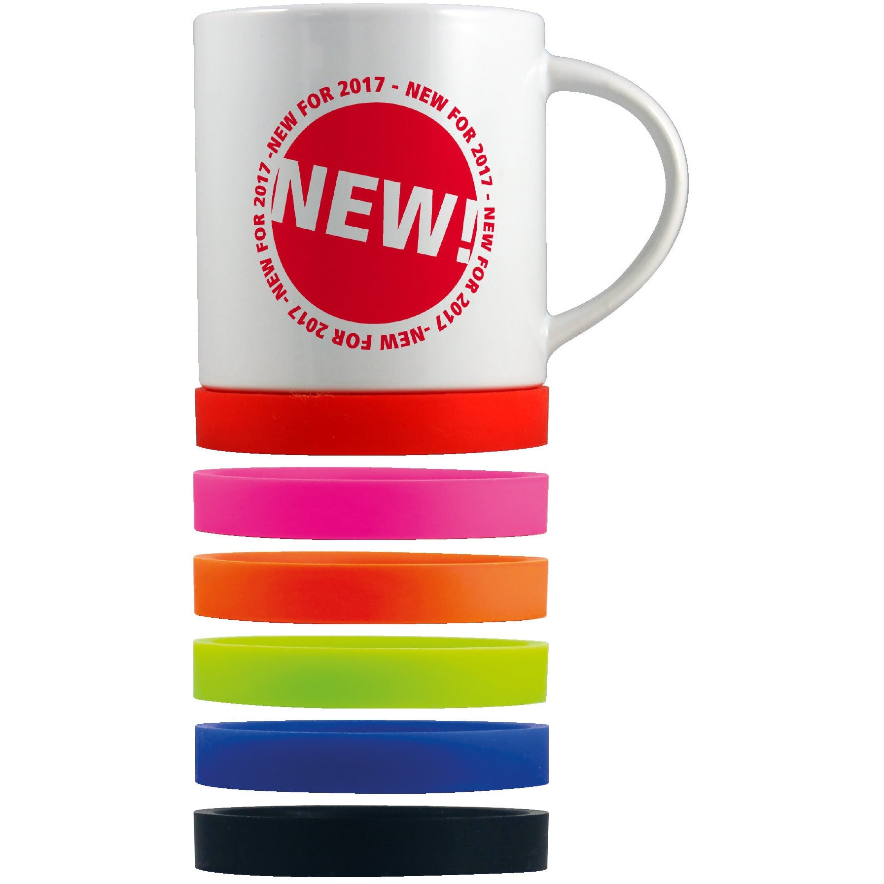 Silicon Base Mug White Ceramic Mugs Black and White London