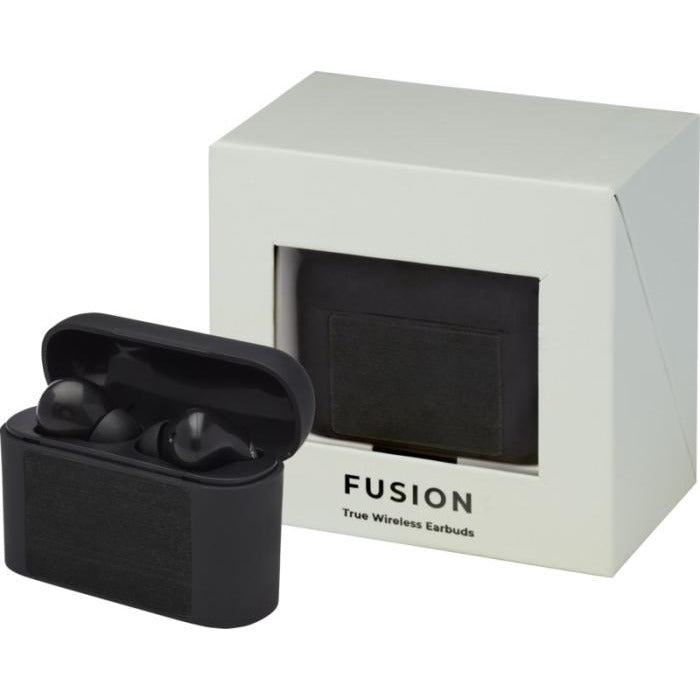 Fusion Wireless Earbuds Black and White London