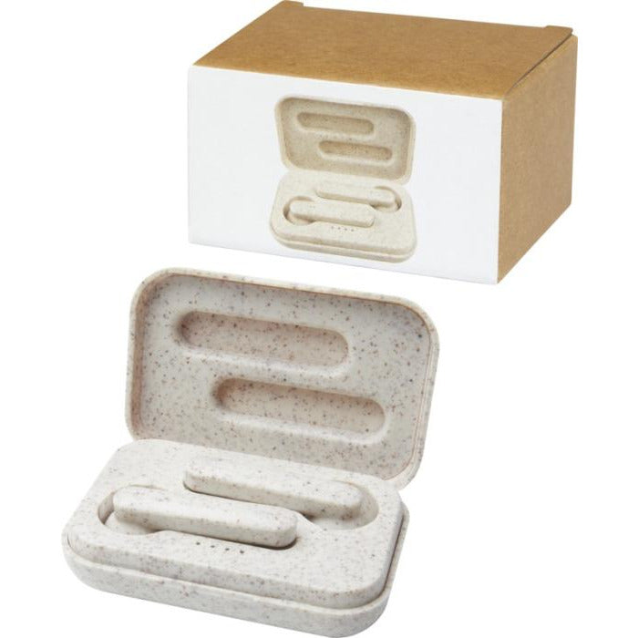 Wheat Straw True Wireless Earbuds Black and White London