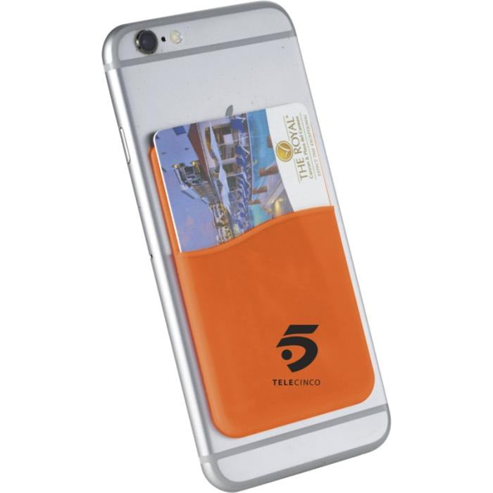 Slim Card Wallet Accessory for Smartphones  Orange  
