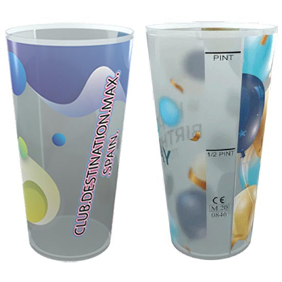 Plastic Festival Cup - Pint (UK Certified) Festival & Stadium Cups Black and White London