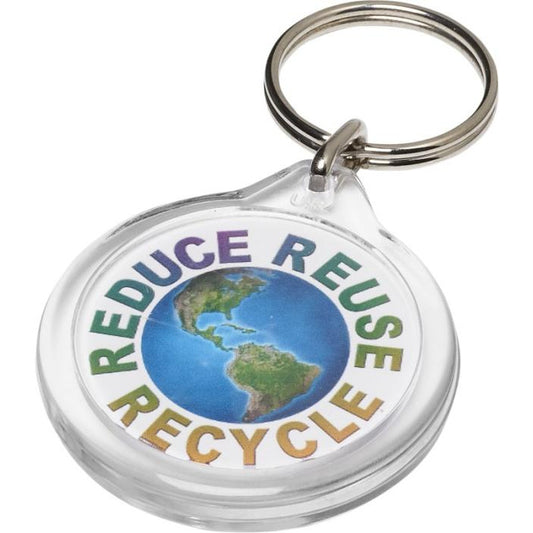 Round Insert Keyring Keyrings Black and White London