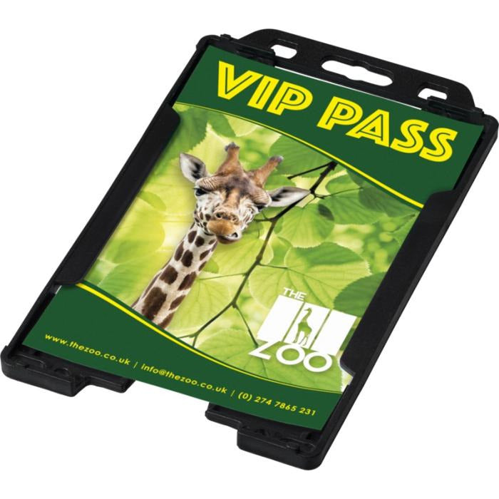 Portrait Plastic ID Card Holder Black and White London