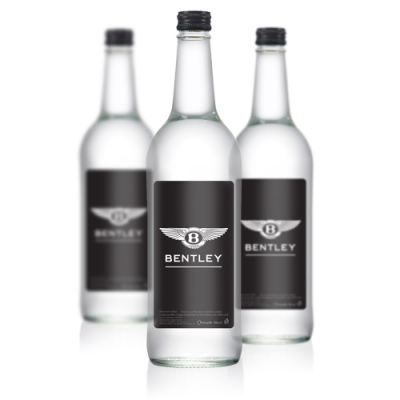 330ml Branded Glass Bottled Water Bottled Water Black and White London