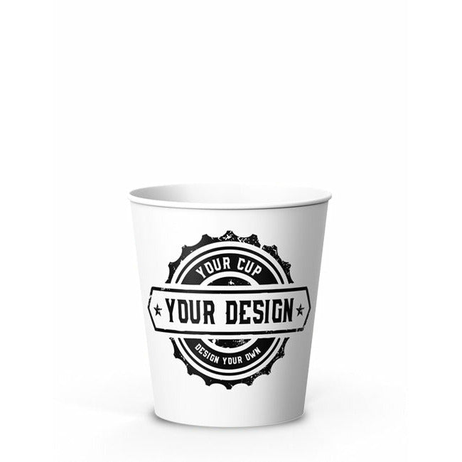 Singled Walled Simplicity Paper Cup 8oz Black and White London