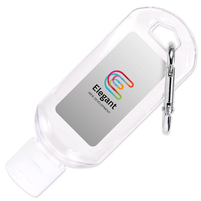 50ml Hand Sanitiser Gel Carabiner Clip Hand Sanitisers Black and White London