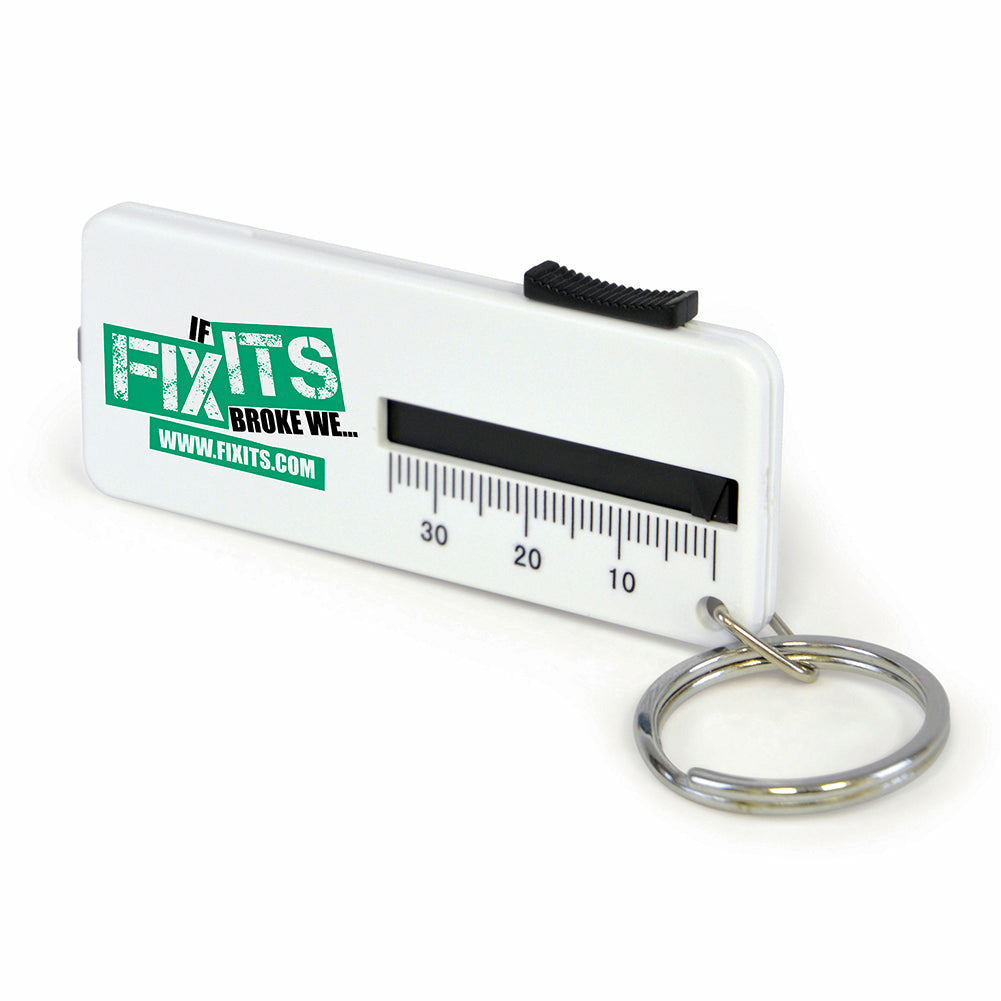 Venus Tyre Gauge Keyring Keyrings Black and White London