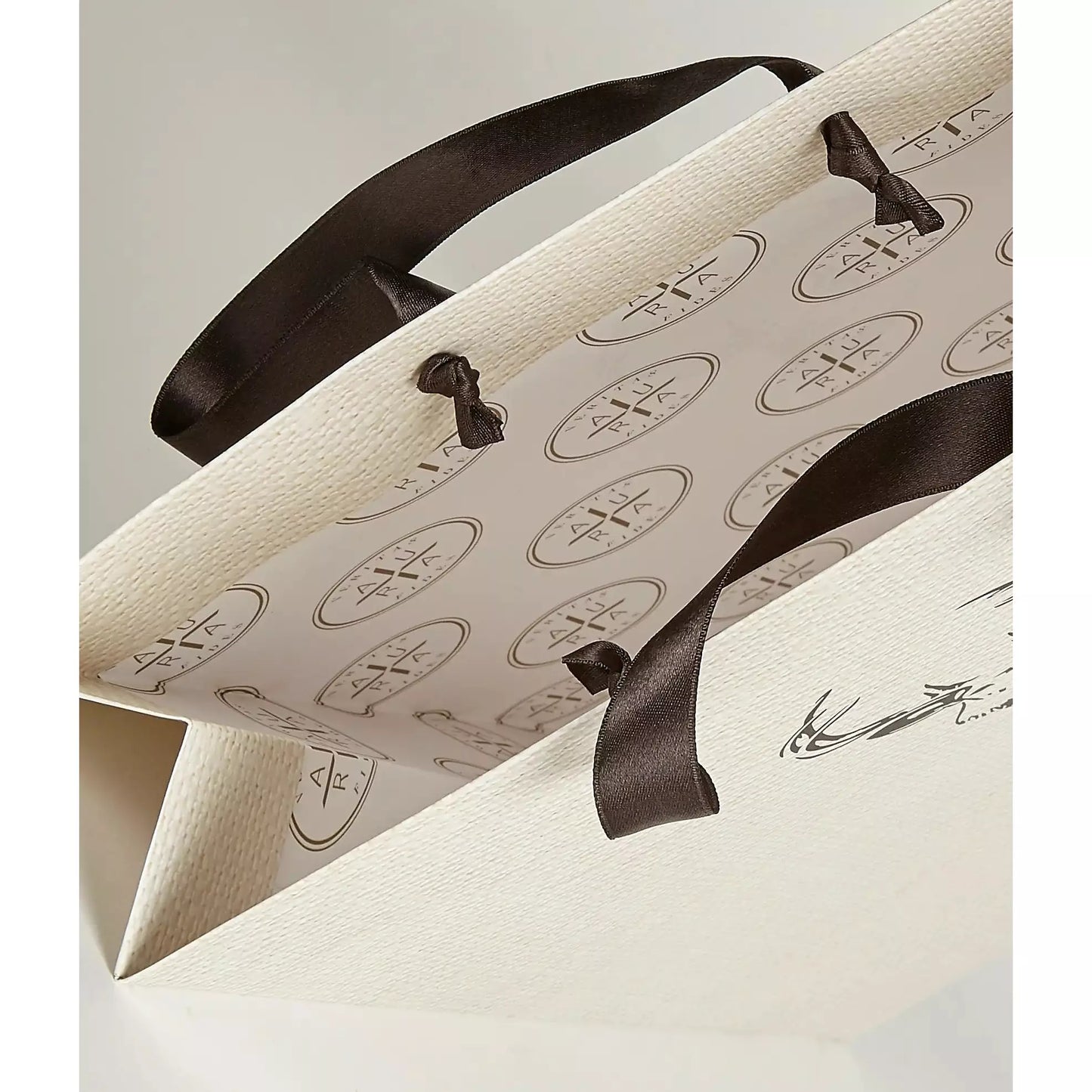 Bespoke Luxury Rope Handled Paper Gift Bags Paper Black and White London