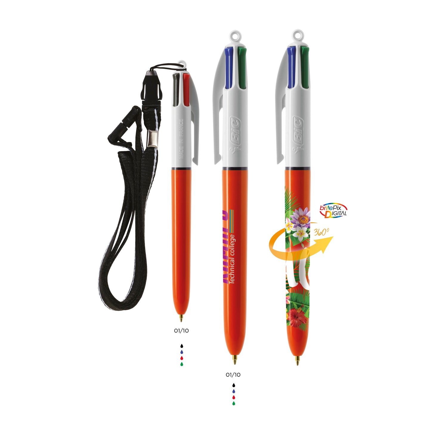 BIC® 4 Colours Fine + Lanyard BIC® Stationery Black and White London