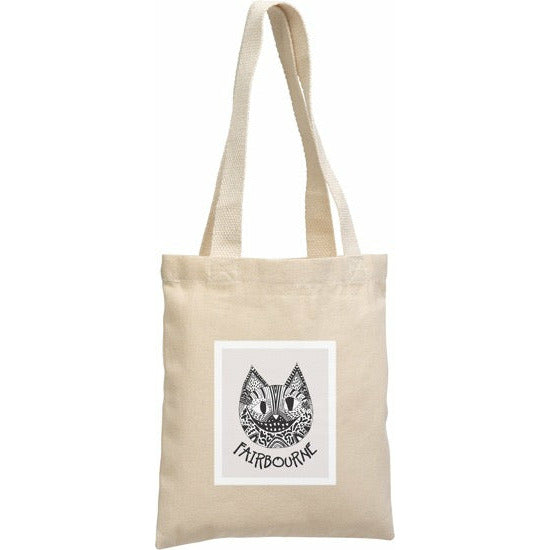 Fairbourne Eco 7oz Cotton Gift Bag Recycled Tote Bags Black and White London