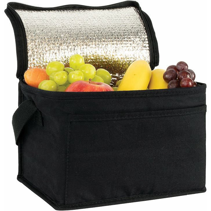 Marden Eco 6 Can Cotton Cooler Bag 6oz Cotton cotton webbing handles, foil lining. Black and White London