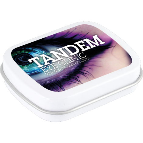 Mini Hinge Tin with Mints  Black and White London