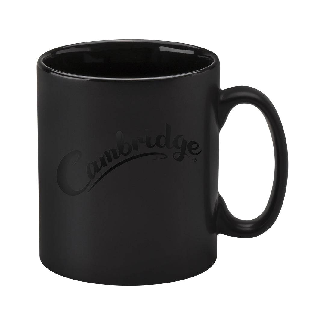Cambridge Matt Black Black Ceramic Mugs Black and White London