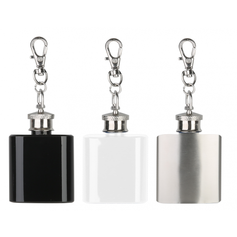 Miniature Hip Flask Black and White London