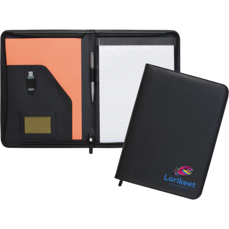 Zipped Dartmouth A4 Conference Folder Black and White London