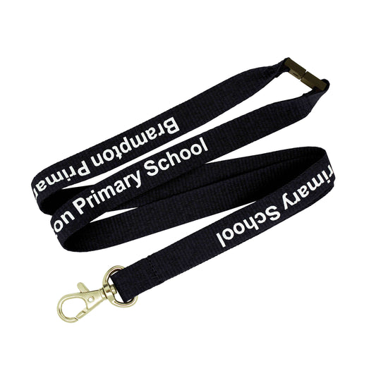 Flat Ribbed Lanyard  Black and White London