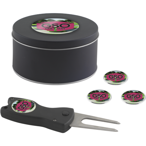 Wexford Tin with Athena Fork and Markers Black and White London