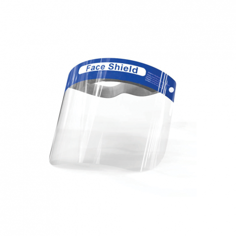 Printed Face Shield with Blue Strip Black and White London