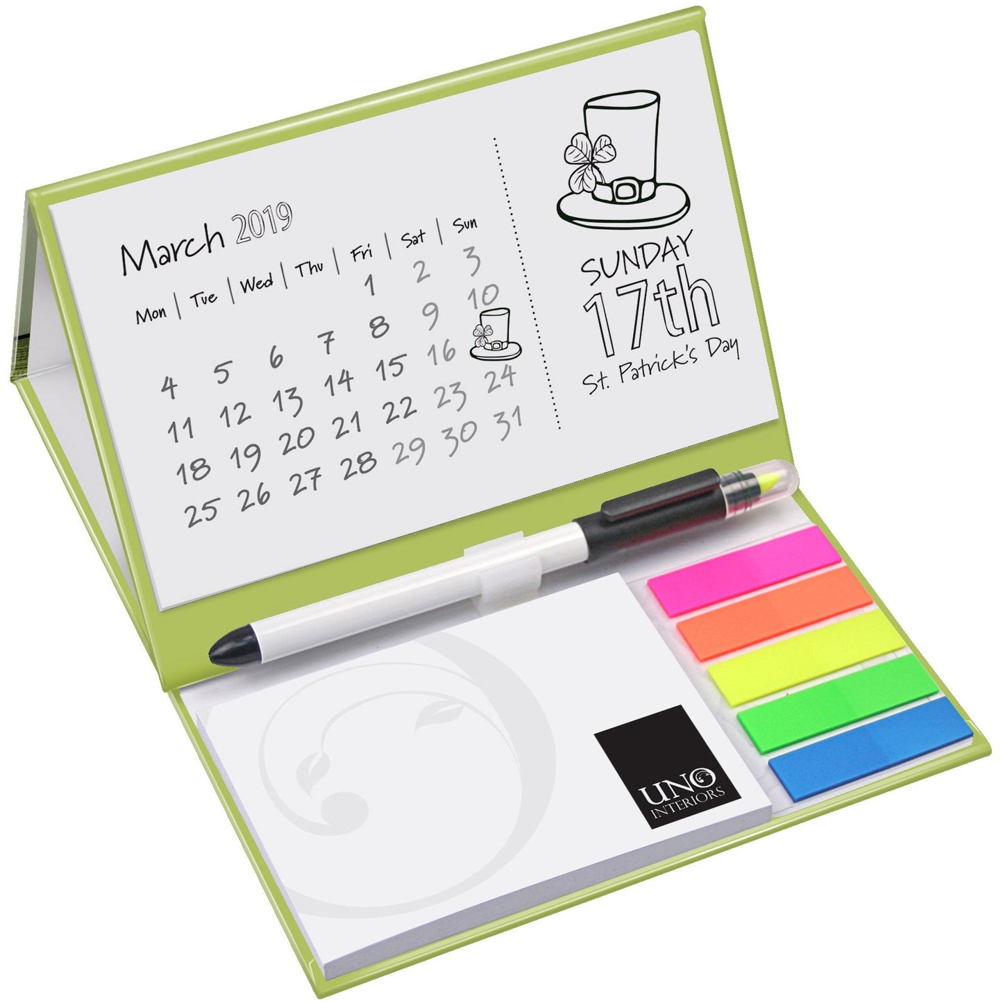 Midi-Duo Calendar and Pen Set Black and White London