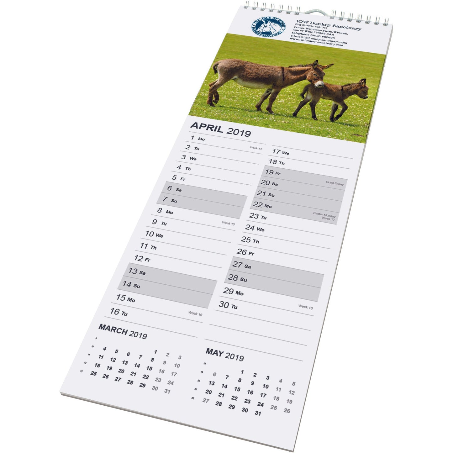 Midi Wall Long Calendar Black and White London