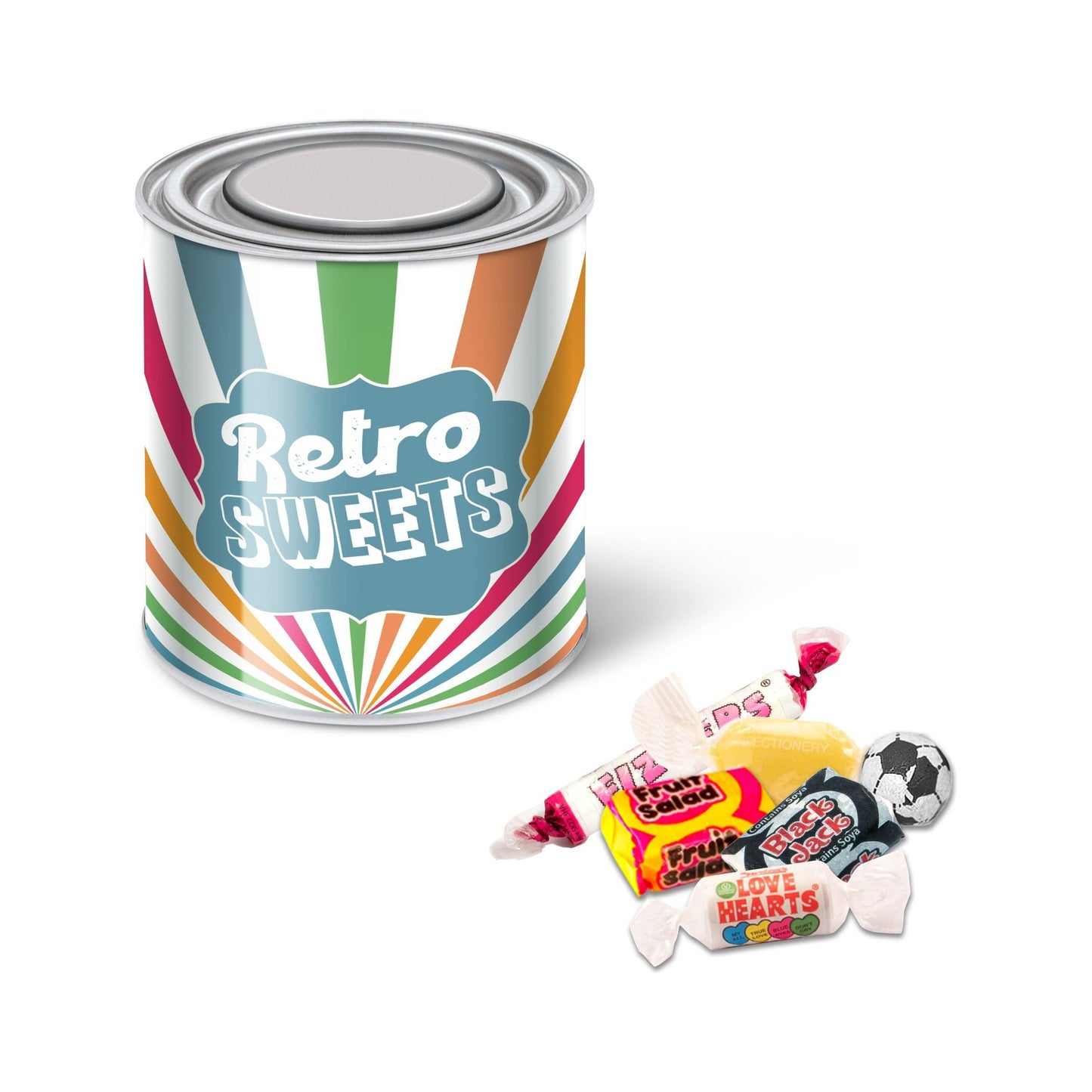 Large Paint Tin - Pick 'n Mix Sweets Black and White London