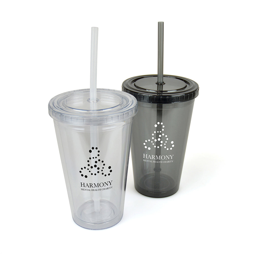 Arena Tumbler with Straw Sports Bottles Black and White London