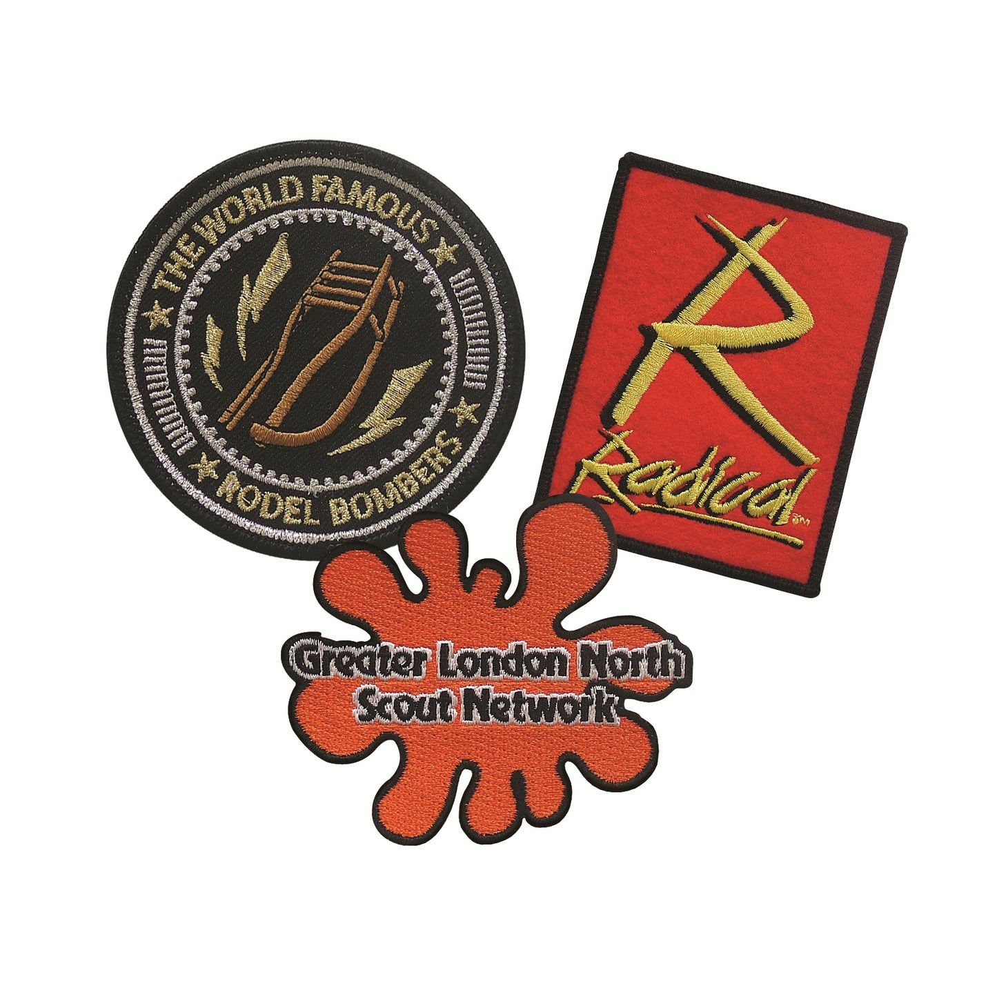 Machine Embroidered Badges Black and White London