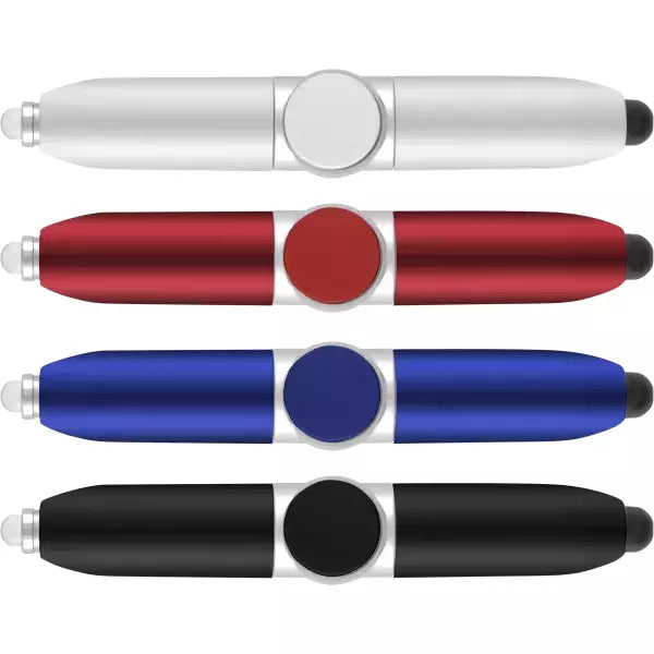LED Axis Spinner Ballpen Pen Black and White London
