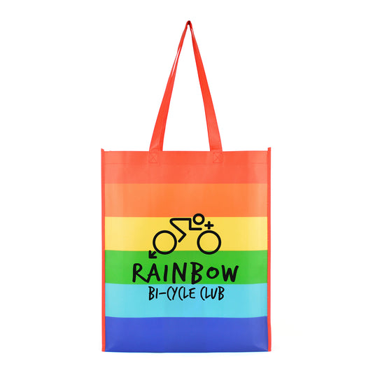 Rainbow Shopper Non-Woven Tote Bags Black and White London