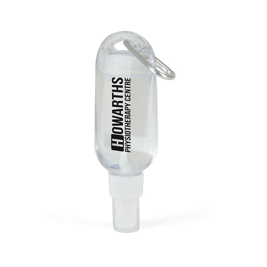 Carabiner Sanitiser Plastic, Metal Black and White London