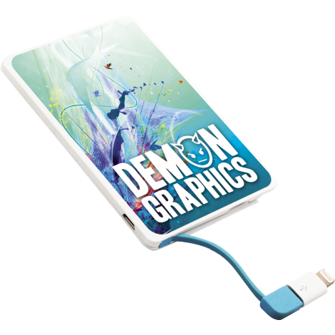 Slimline Power Bank  Black and White London