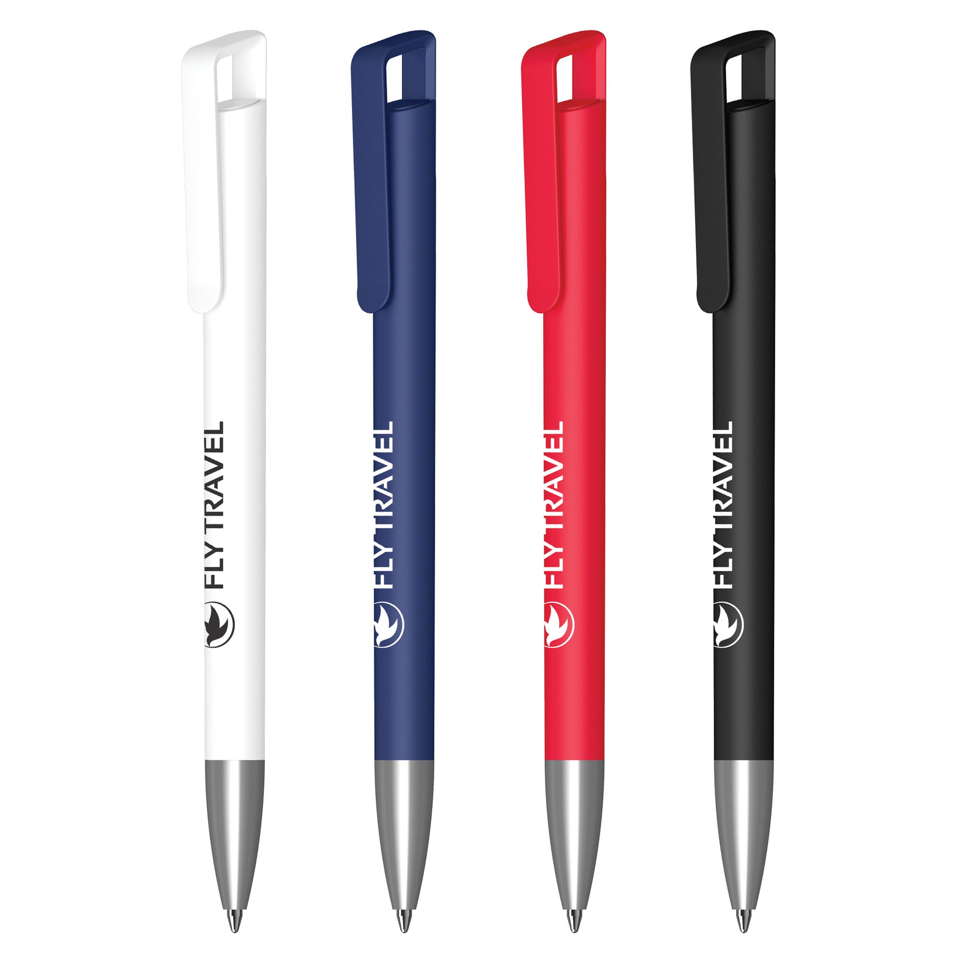 Klio Cello Soft Feel Ball Pen  Black and White London