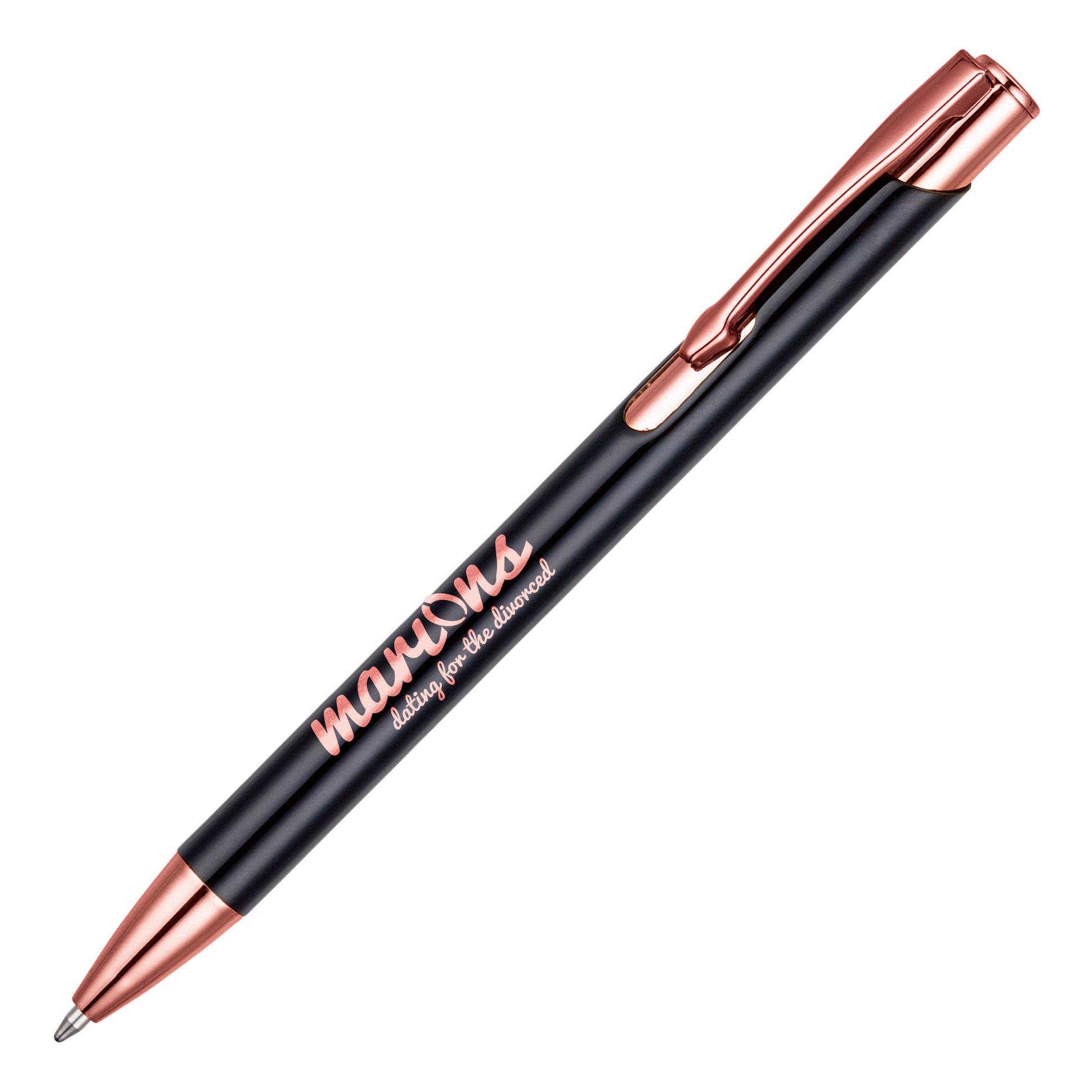 Beck Rose Gold Ball Pen Metal Pens Black and White London
