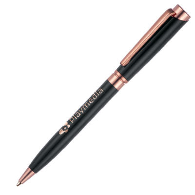 Lysander Rose Gold Ball Pen Black and White London