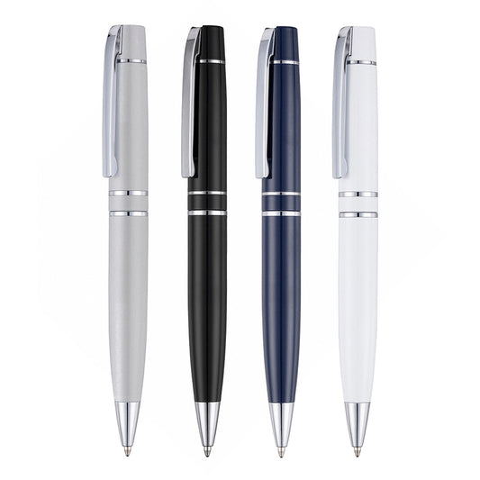Duke Hinged Clip Ballpen  Black and White London