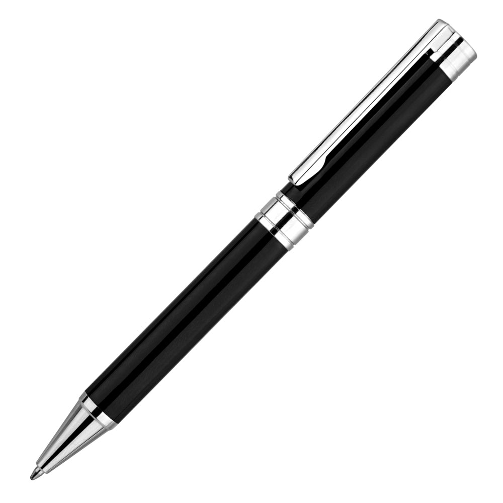 Admiral Hinged Clip Ballpen Executive Pens Black and White London
